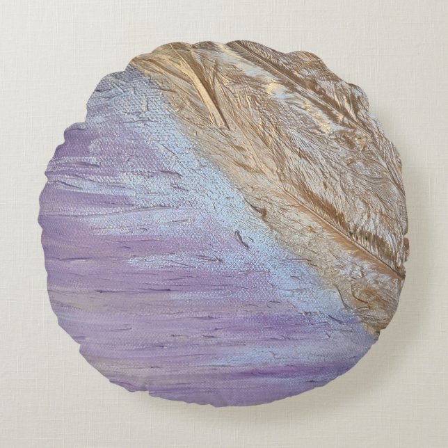 Almofada Redonda Travesseiro decorativo redondo de poliéster escova (Frente)