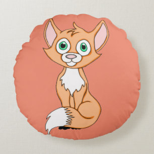 Almofada Redonda Travesseiro decorativo redondo Foxy Roxy