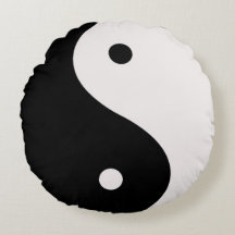 Travesseiro decorativo redondo Yin Yang