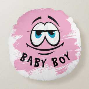 Almofada Redonda Travesseiro Decorativo Rosa Fofo para Bebê Menino