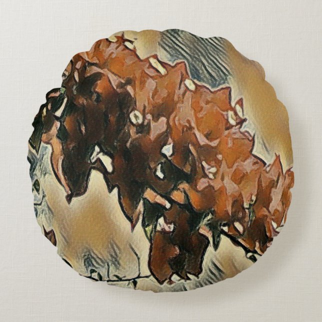 Almofada Redonda Travesseiro decorativo rosa Tree Art (Frente)