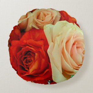 Almofada Redonda Travesseiro decorativo Rustic Rose Bouquet-ROUND