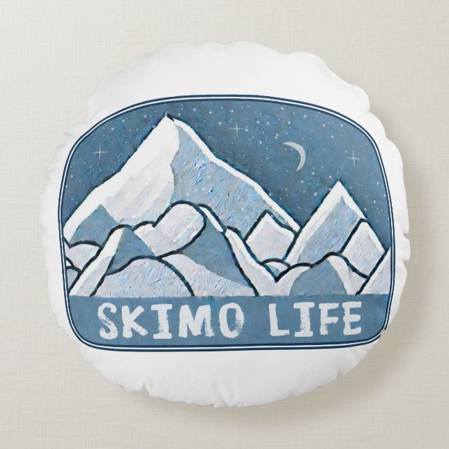 Almofada Redonda Travesseiro decorativo Skimo Life (Frente)