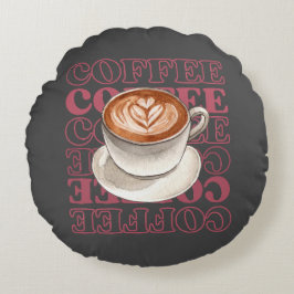 Almofada Redonda travesseiro decorativo temático de café