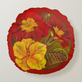 Almofada Redonda Travesseiro decorativo vermelho do verde amarelo