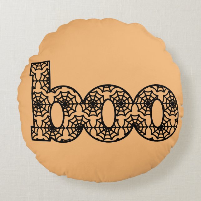Almofada Redonda travesseiro decorativo web boo spider (Frente)