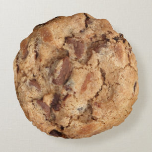 Almofada Redonda travesseiro do biscoito dos pedaços de chocolate