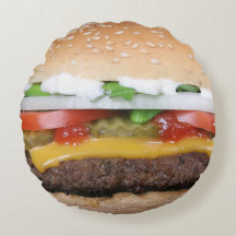 Travesseiro do Hamburger - travesseiro redondo