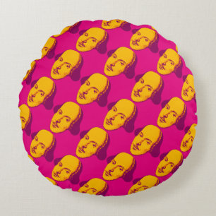Almofada Redonda Travesseiro do pop art de William Shakespeare
