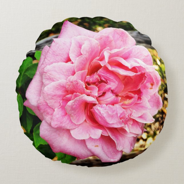 Almofada Redonda Travesseiro do rosa do sonho de Belinda (Frente)