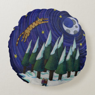 Almofada Redonda Travesseiro do vôo do gato