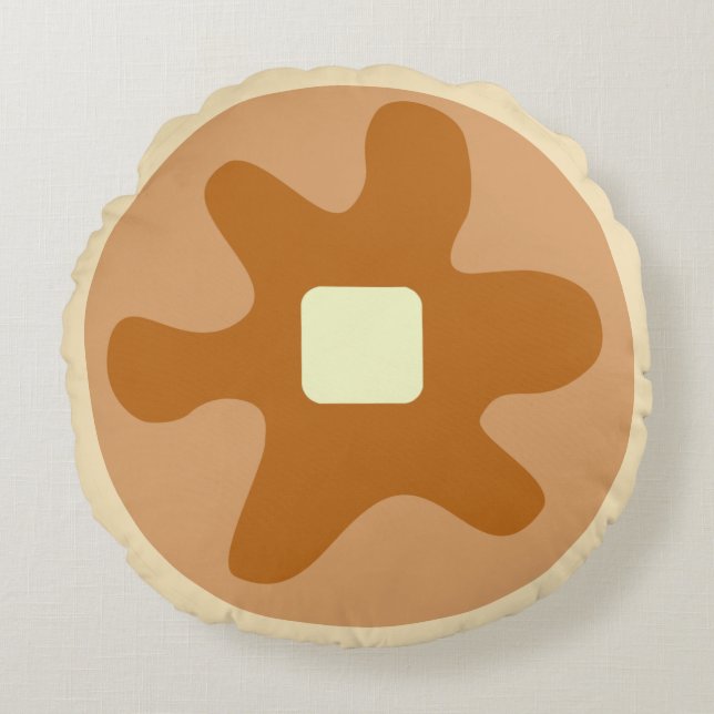 Almofada Redonda Travesseiro engraçado da panqueca (Frente)