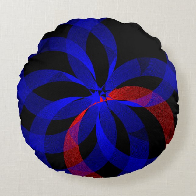 Almofada Redonda Travesseiro Geométrico Revoltante Vermelho (Frente)