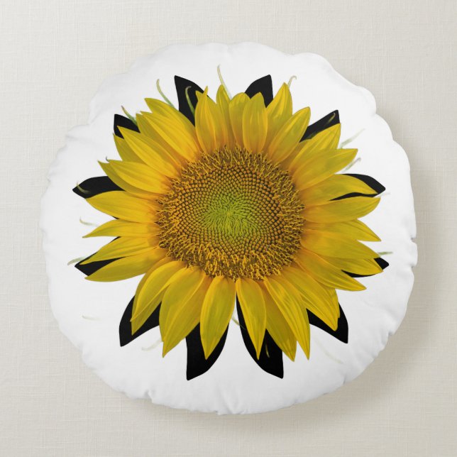 Almofada Redonda Travesseiro girassol redondo (Frente)