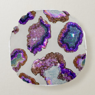 Almofada Redonda Travesseiro Glitter Crystal Geode