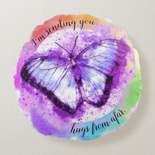 Almofada Redonda Travesseiro Hug Borboleta (Frente)