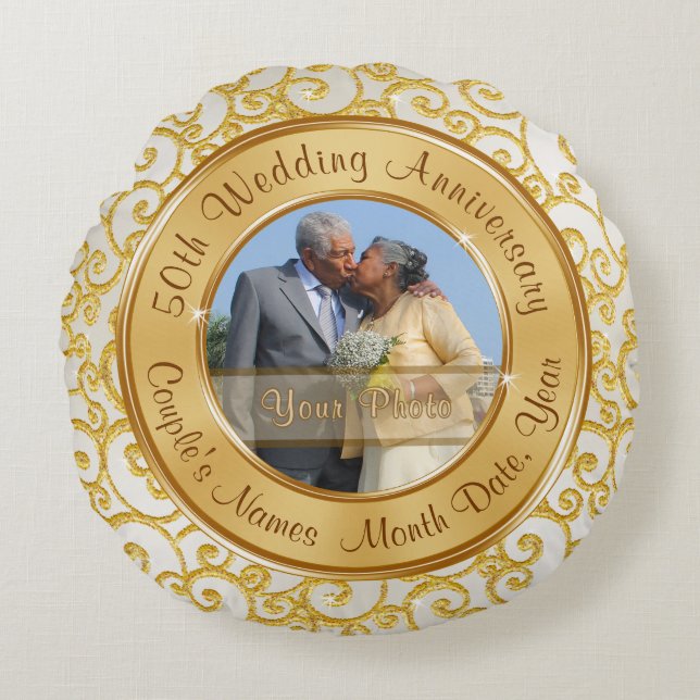 Almofada Redonda Travesseiro impressionante de 50 anos personalizad (Frente)