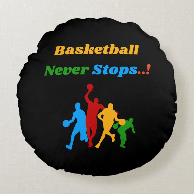 Almofada Redonda Travesseiro incrível para os fãs de basquete (Frente)