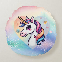 Almofada Redonda Travesseiro Magical Unicorn Nursery