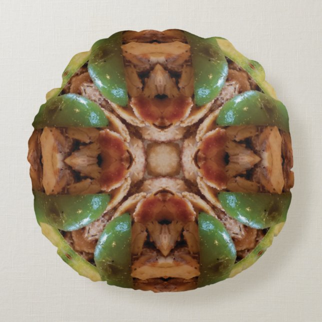 Almofada Redonda Travesseiro Marrom personalizado projetado redondo (Frente)