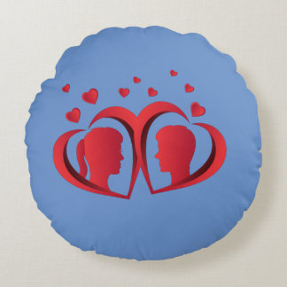 Almofada Redonda Travesseiro para Casal Amor Vermelho Acento de Dec