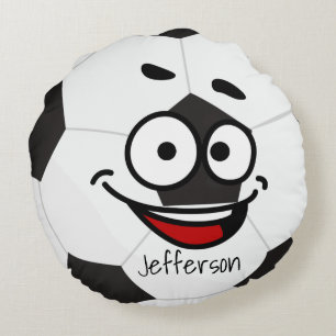Almofada Redonda Travesseiro Personalizado Bola de Futebol cara eng