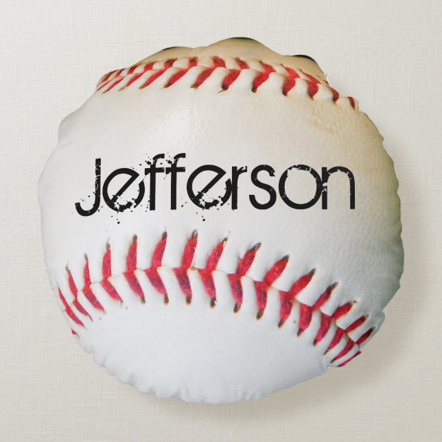 Almofada Redonda Travesseiro Personalizado Branco de Beisebol com c (Verso)