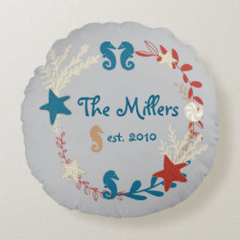 Almofada Redonda Travesseiro personalizado com nome e data de casam