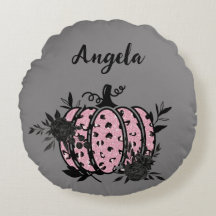 Travesseiro personalizado, Pumpkin rosa e preto