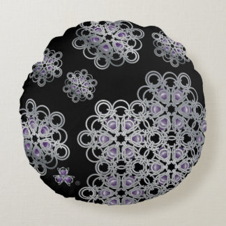 Almofada Redonda Travesseiro PolyHexaBloom Chainmaille
