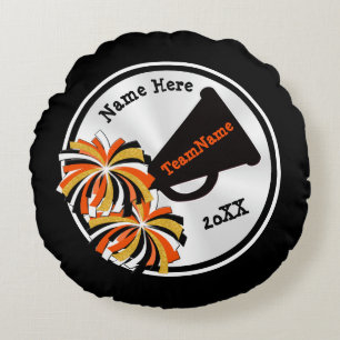 Almofada Redonda TRAVESSEIRO PRETO, BRANCO, LARANJA, Personalizado
