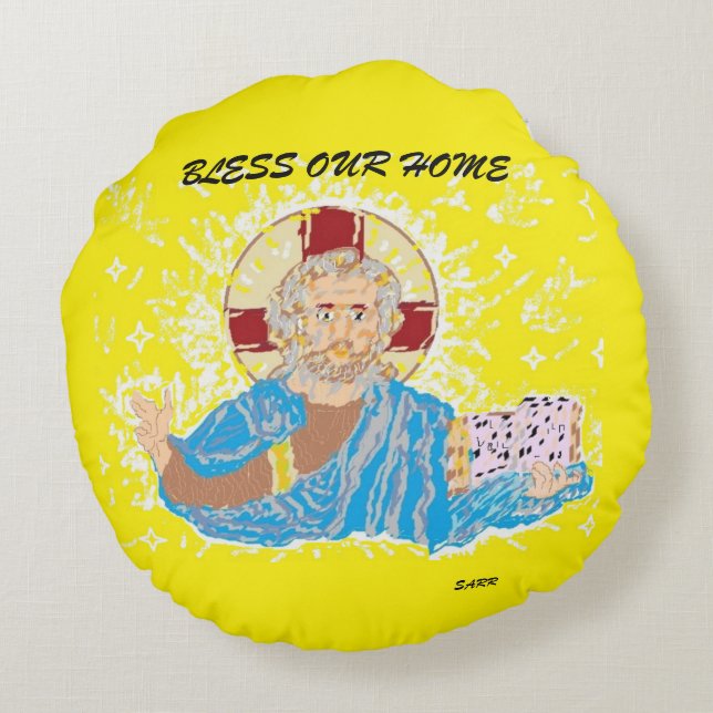 Almofada Redonda Travesseiro redondo: ABANDONE O NOSSO SENHOR CRIST (Verso)