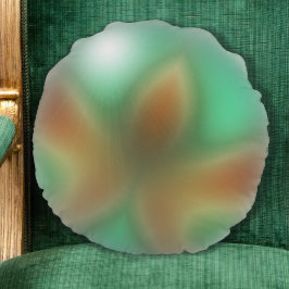 Almofada Redonda Travesseiro redondo Abstrato Laranja e Verde