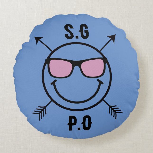 Almofada Redonda Travesseiro Redondo Amor Inicial Amantes Casal (Frente)