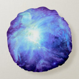 Almofada Redonda Travesseiro Redondo Azul Periwinkle da Nebulosa de