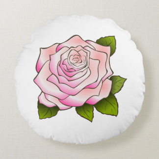 Almofada Redonda Travesseiro Redondo Branco Cor-de-rosa-rosa-vírgul