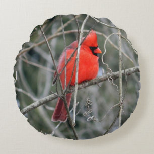 Almofada Redonda Travesseiro redondo cardinal vermelho real