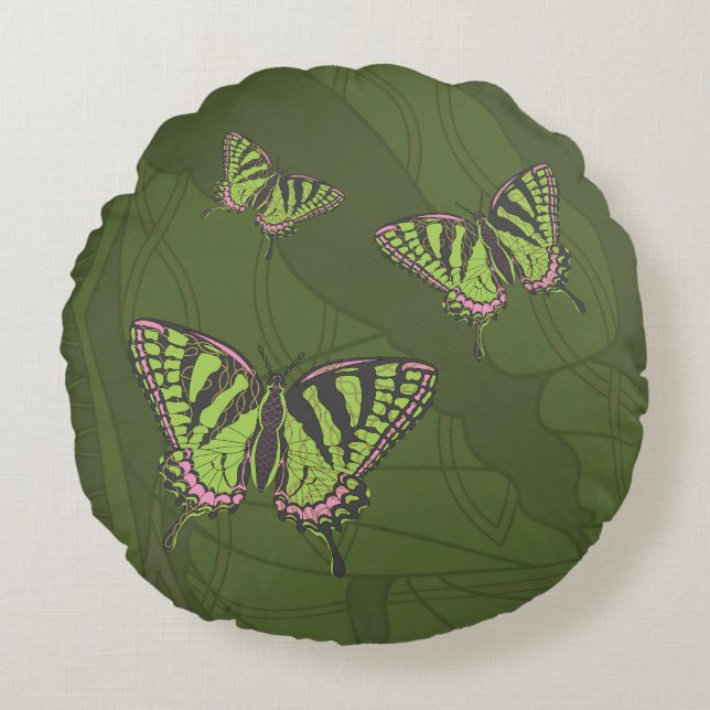 Almofada Redonda Travesseiro Redondo Celtic Swallowtail (Frente)