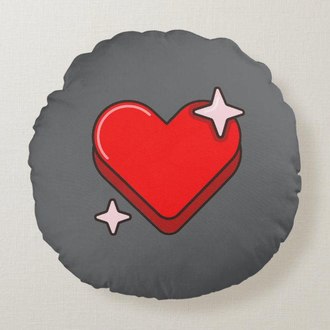 Almofada Redonda Travesseiro redondo cinza (Frente)