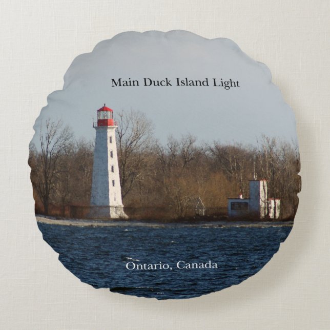 Almofada Redonda Travesseiro redondo claro da ilha principal (Frente)