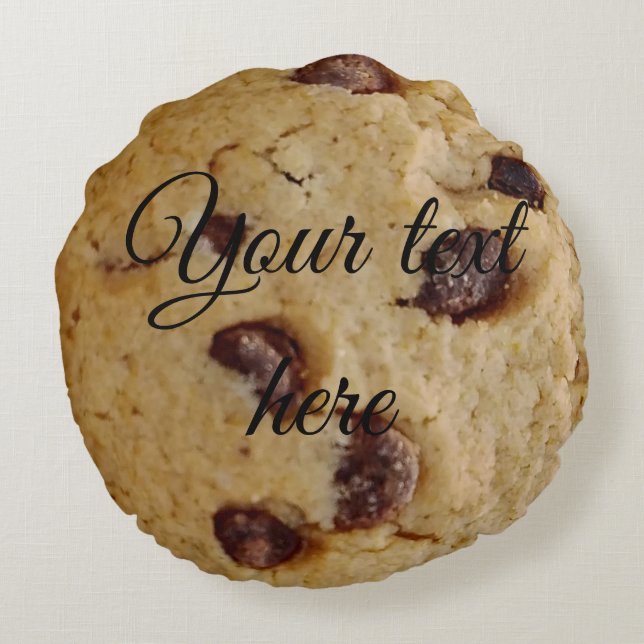 Almofada Redonda Travesseiro redondo com biscoito de chocolate (Verso)