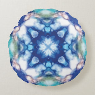 Almofada Redonda Travesseiro redondo com design azul personalizado