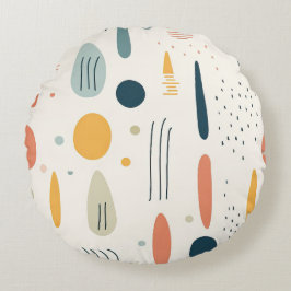 Almofada Redonda Travesseiro redondo com estilo Abstrato boho minim