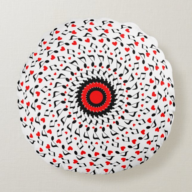 Almofada Redonda Travesseiro redondo com padrão ortográfico (Frente)