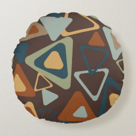 Almofada Redonda Travesseiro redondo com triângulos modernos de Mei