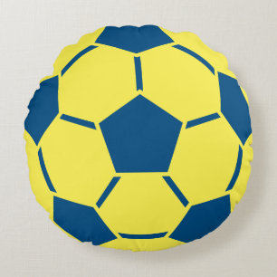 Almofada Redonda Travesseiro Redondo da Equipe de Futebol Azul Amar