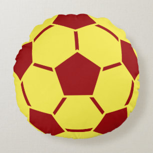Almofada Redonda Travesseiro Redondo da Equipe de Futebol Vermelho 