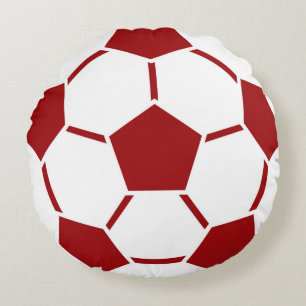 Almofada Redonda Travesseiro Redondo da Equipe de Futebol Vermelho