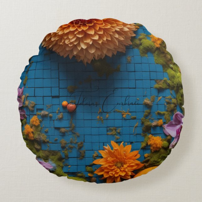 Almofada Redonda Travesseiro redondo da Flora (Frente)