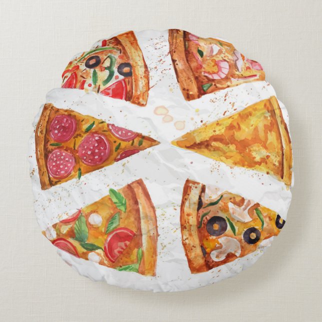 Almofada Redonda Travesseiro redondo da pizza (Frente)